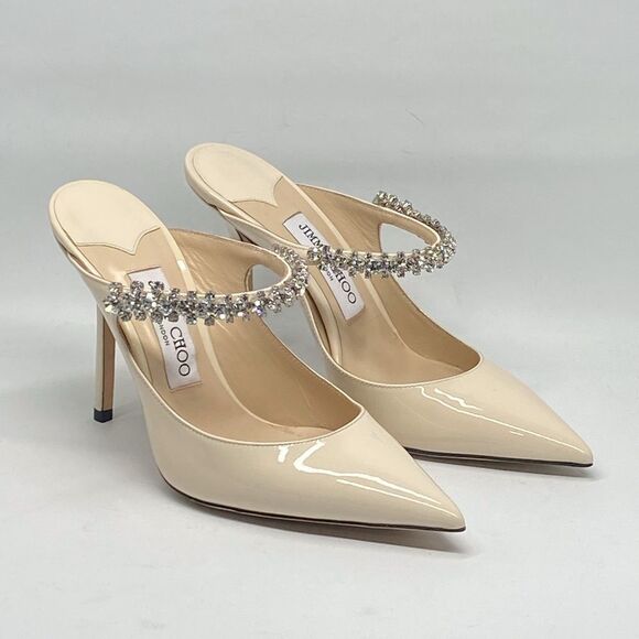 Jimmy Choo Bing 100MM Embellished Patent Leather Mules size 37 - Picture 5 of 15